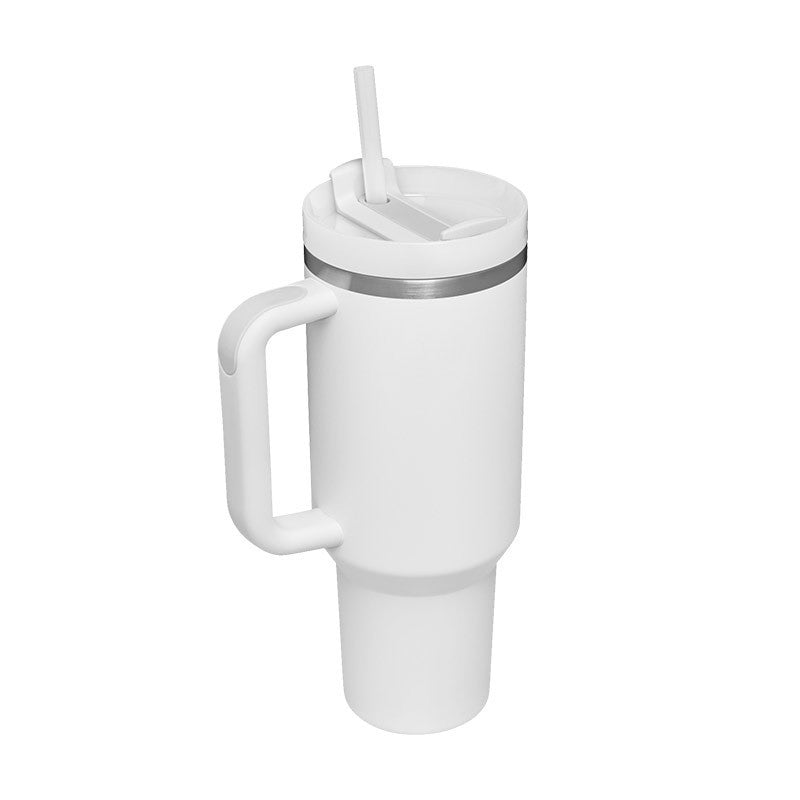 40 Oz Stainless Steel Spill Proof Tumbler With Handle Straw Insulated.