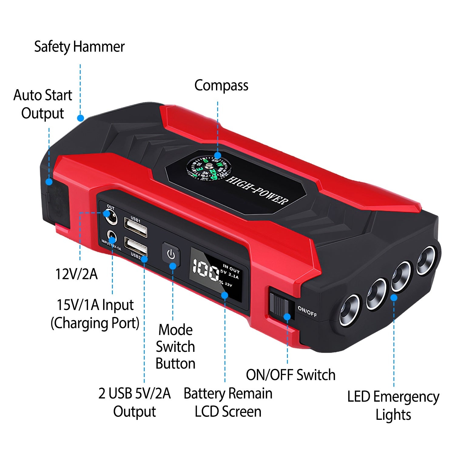 Powerful Car Jump Starter Booster