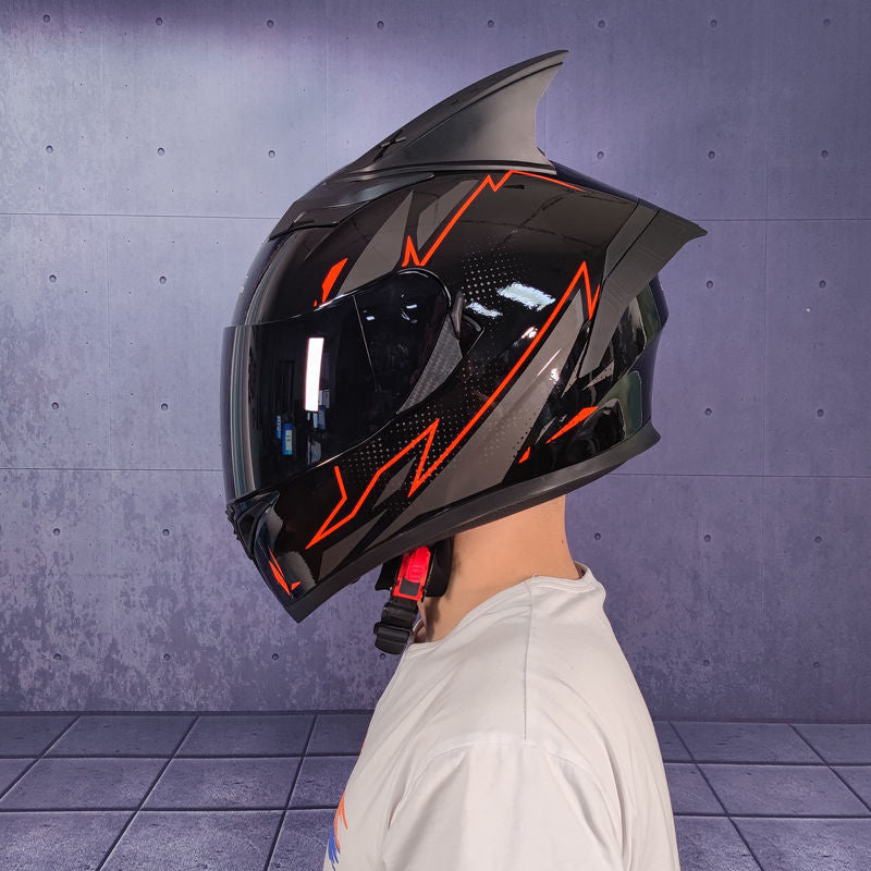 Unisex Motorcycle Helmet; Bicycle Helmet Double Lens Anti-fog