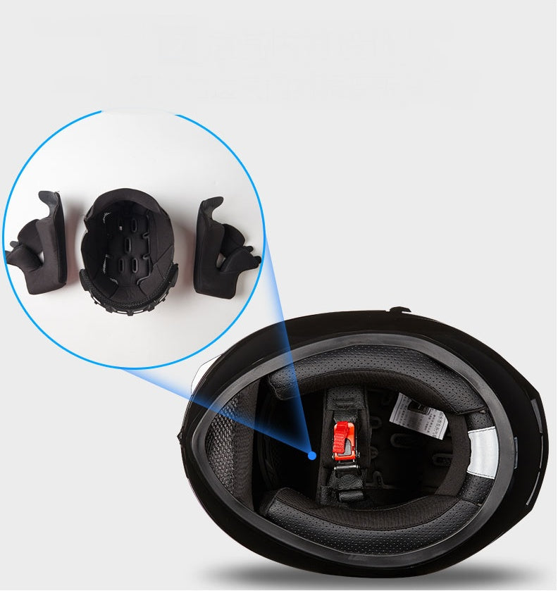 Unisex Motorcycle Helmet; Bicycle Helmet Double Lens Anti-fog
