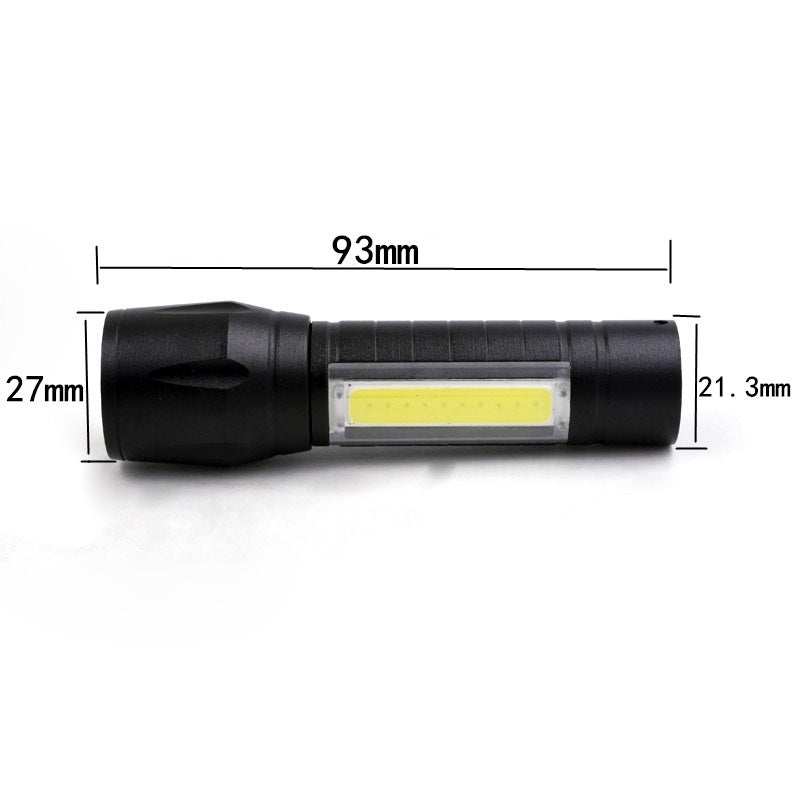 Mini USB Power Torch Multi-function Zoom Cob Flashlight