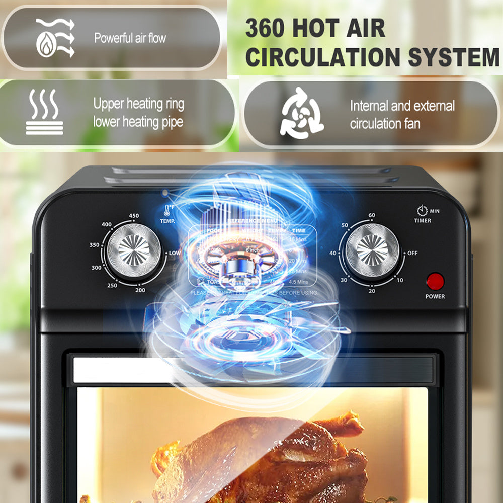 12.5 Qt Air Fryer With Dual Knob Control,