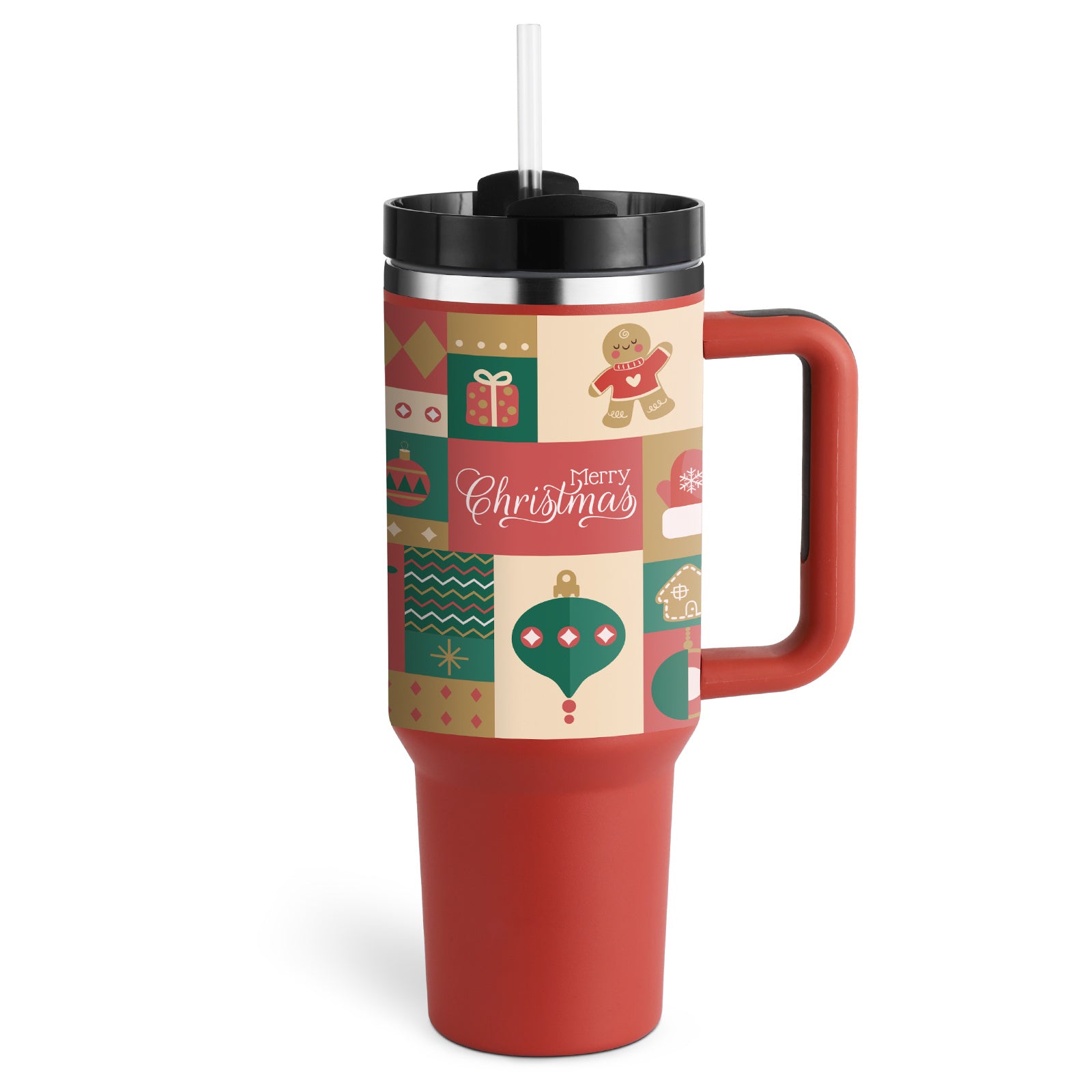 40 Oz Stainless Steel Spill Proof Tumbler With Handle Straw Insulated.