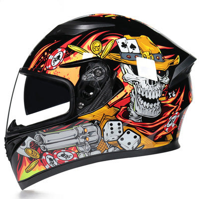 Funky Motorcycle Helmet Anti-fog Dual Lens Full Face Helmet, Bluetooth, Protective Helmet