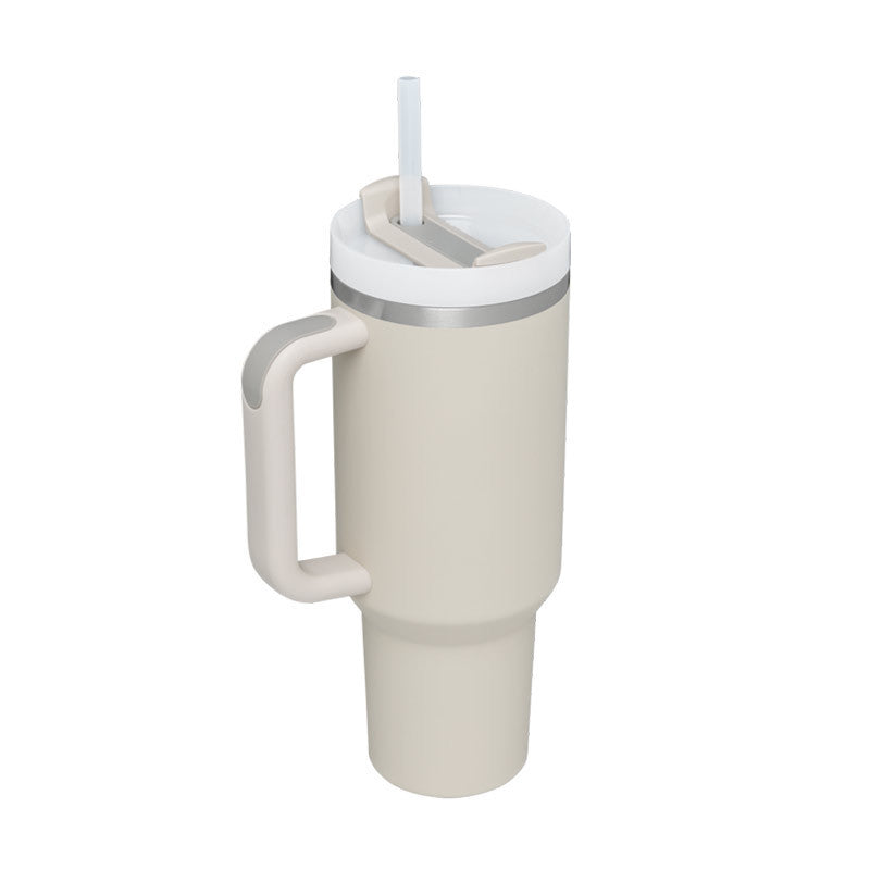 40 Oz Stainless Steel Spill Proof Tumbler With Handle Straw Insulated.