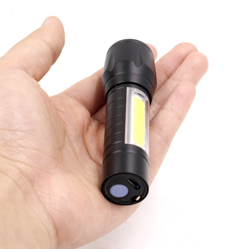 Mini USB Power Torch Multi-function Zoom Cob Flashlight
