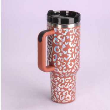 40 Oz Stainless Steel Spill Proof Tumbler With Handle Straw Insulated.