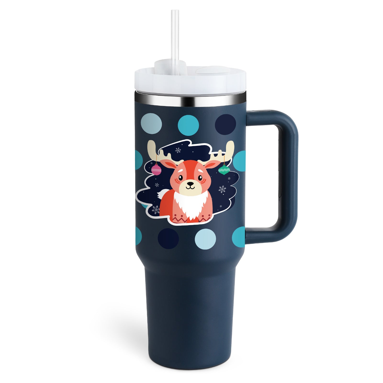 40 Oz Stainless Steel Spill Proof Tumbler With Handle Straw Insulated.