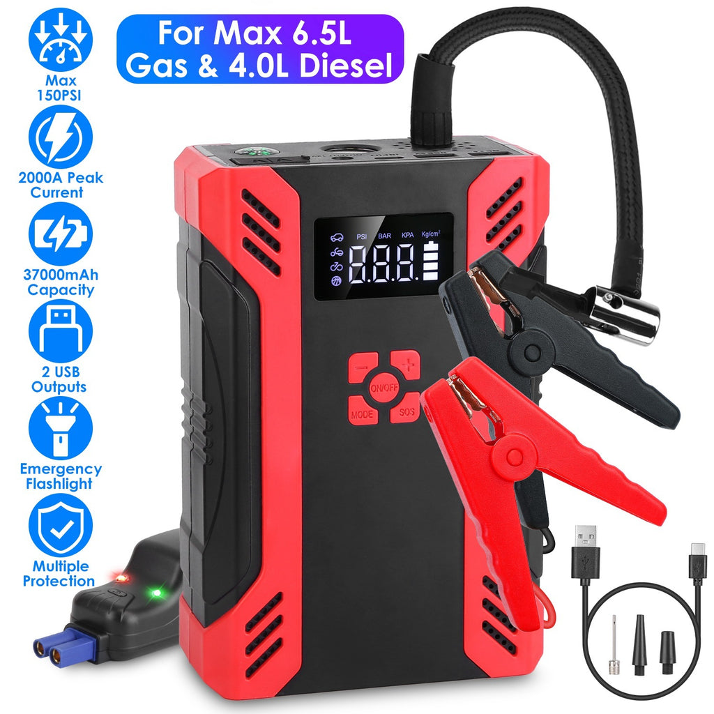 1Pc Car Jump Starter With Air Compressor