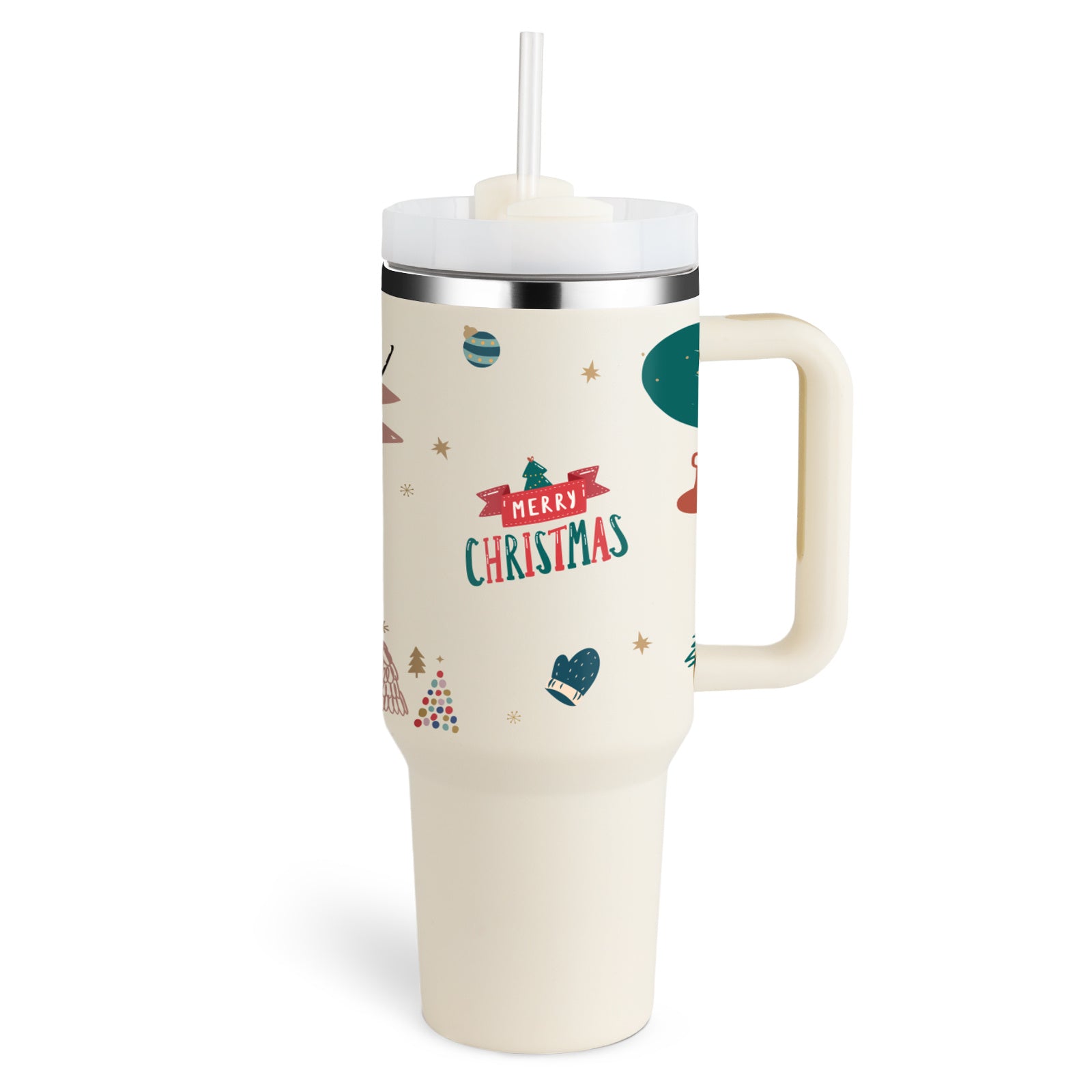 40 Oz Stainless Steel Spill Proof Tumbler With Handle Straw Insulated.
