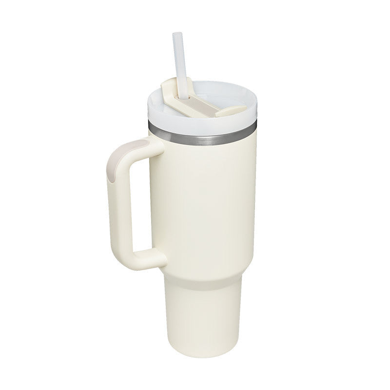 40 Oz Stainless Steel Spill Proof Tumbler With Handle Straw Insulated.