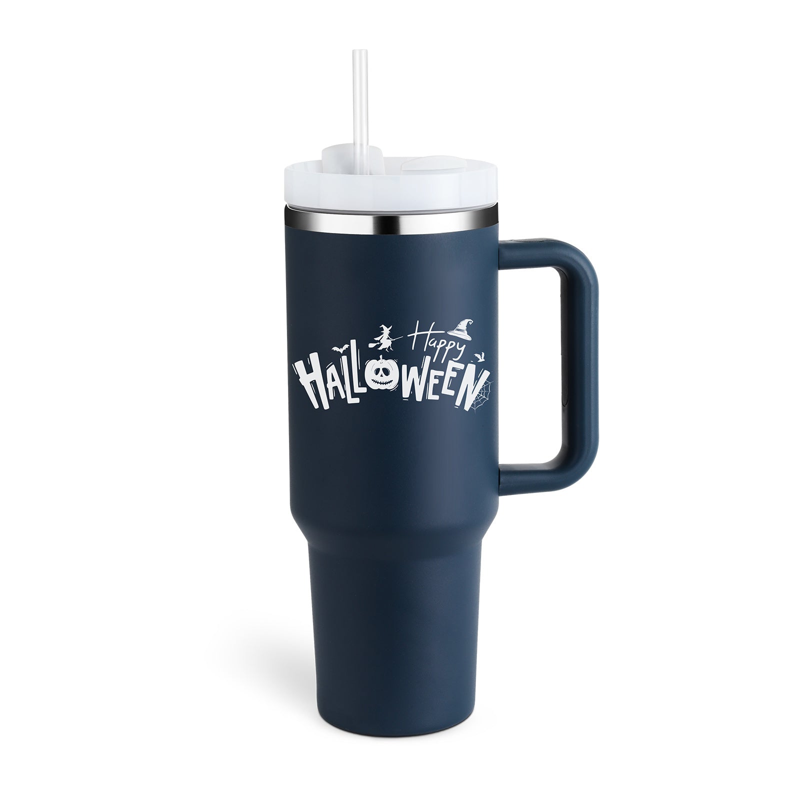 40 Oz Stainless Steel Spill Proof Tumbler With Handle Straw Insulated.