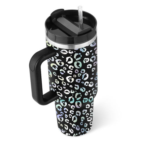 40 Oz Stainless Steel Spill Proof Tumbler With Handle Straw Insulated.