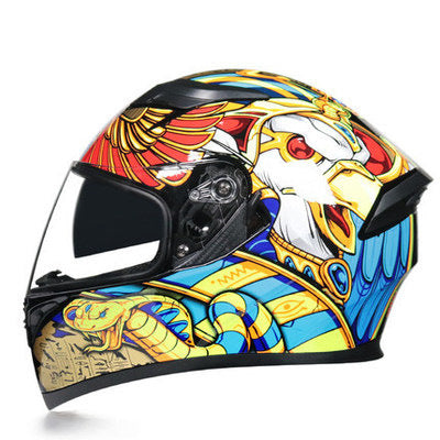 Funky Motorcycle Helmet Anti-fog Dual Lens Full Face Helmet, Bluetooth, Protective Helmet
