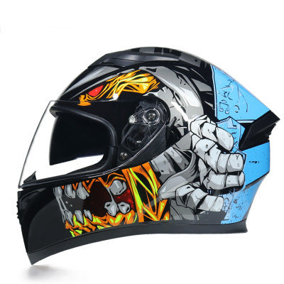Funky Motorcycle Helmet Anti-fog Dual Lens Full Face Helmet, Bluetooth, Protective Helmet