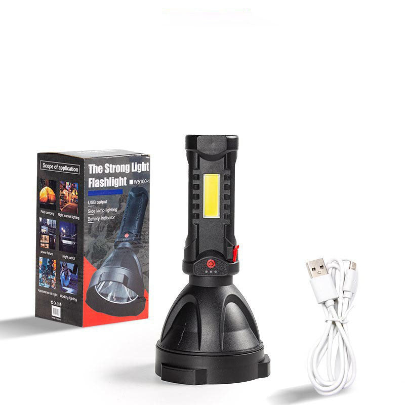 Plastic Outdoor USB Rechargeable Flashlight