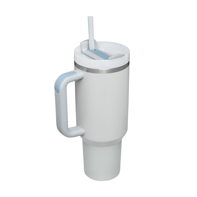 40 Oz Stainless Steel Spill Proof Tumbler With Handle Straw Insulated.
