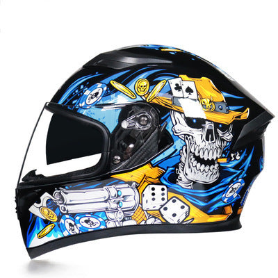 Funky Motorcycle Helmet Anti-fog Dual Lens Full Face Helmet, Bluetooth, Protective Helmet