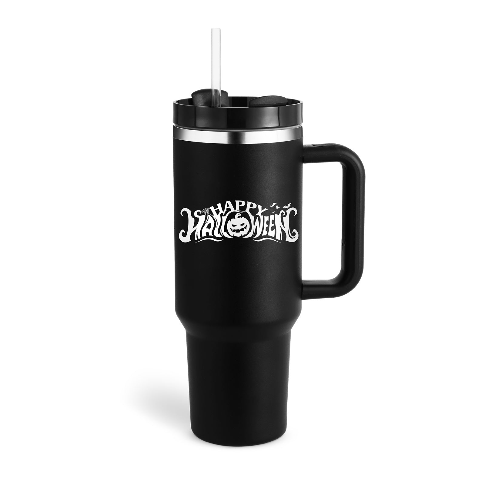 40 Oz Stainless Steel Spill Proof Tumbler With Handle Straw Insulated.