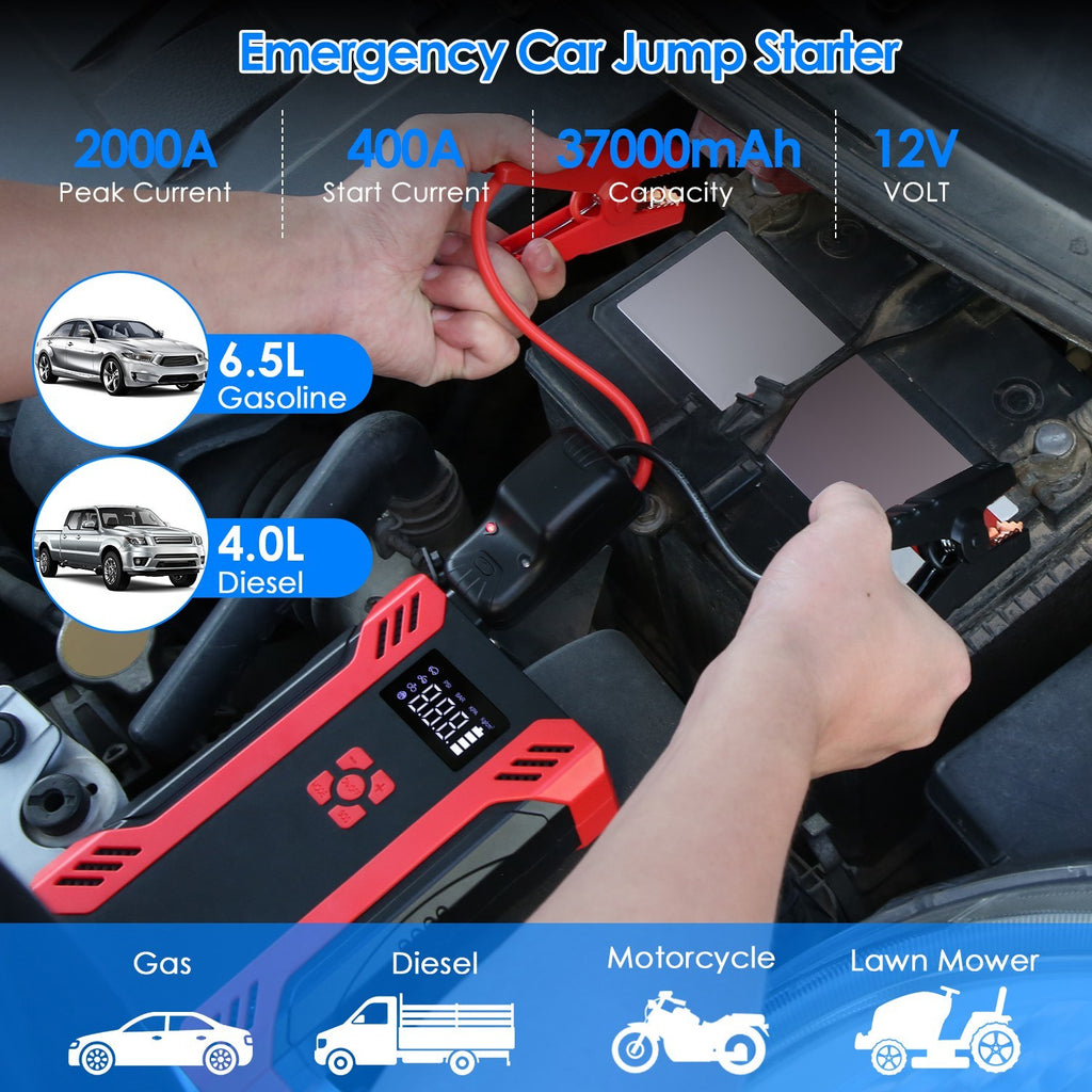 1Pc Car Jump Starter With Air Compressor