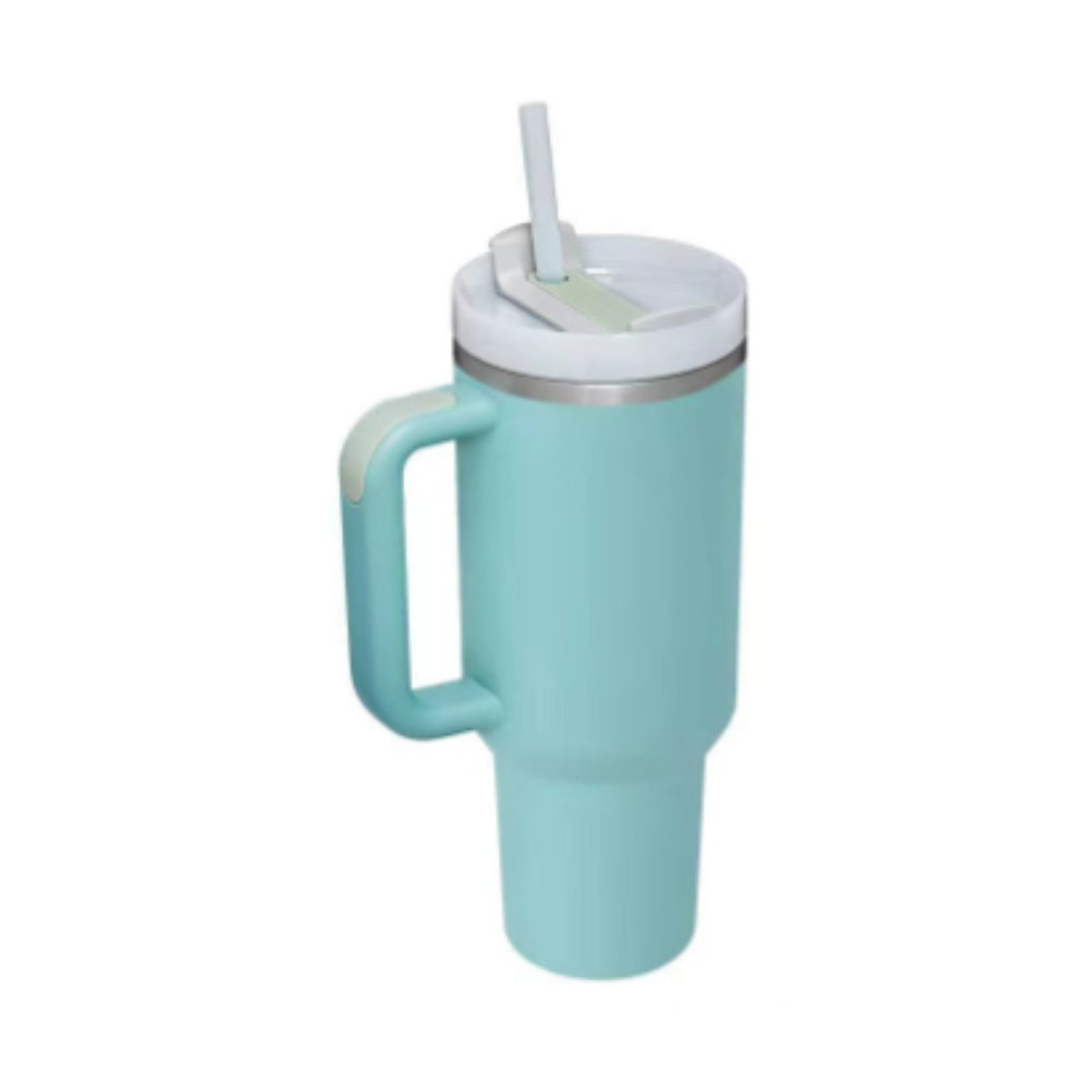 40 Oz Stainless Steel Spill Proof Tumbler With Handle Straw Insulated.