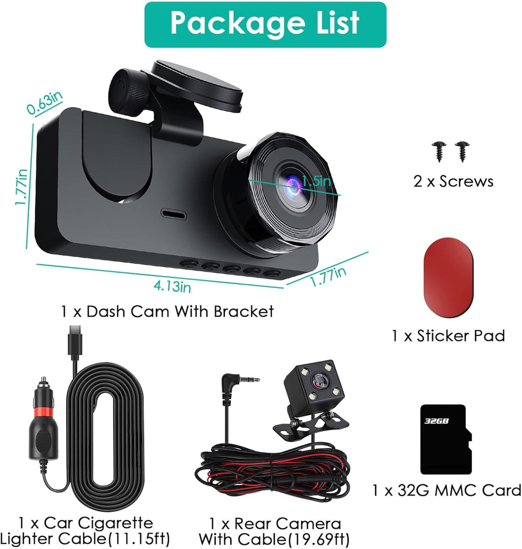Front and Rear Dash Cam