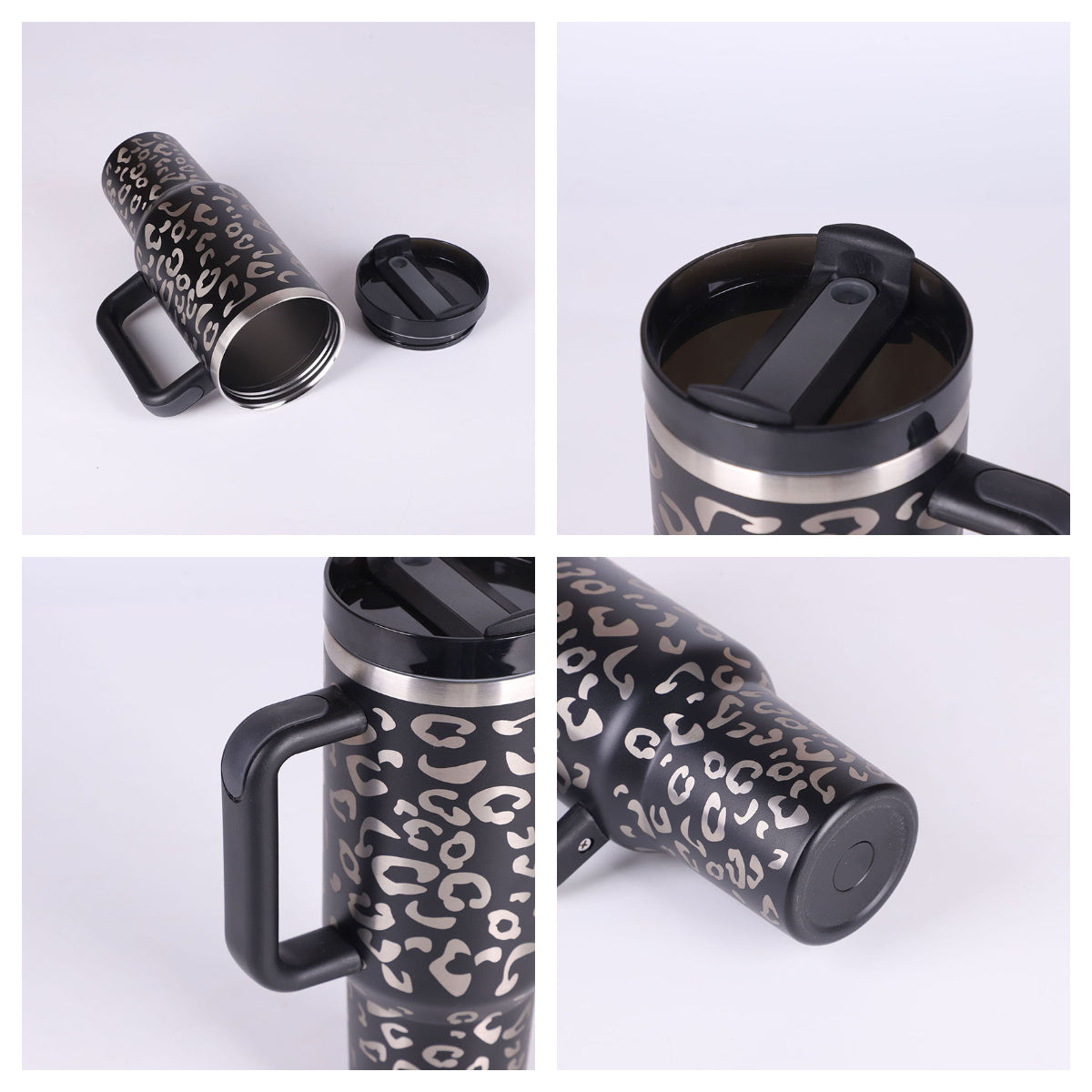 40 Oz Stainless Steel Spill Proof Tumbler With Handle Straw Insulated.