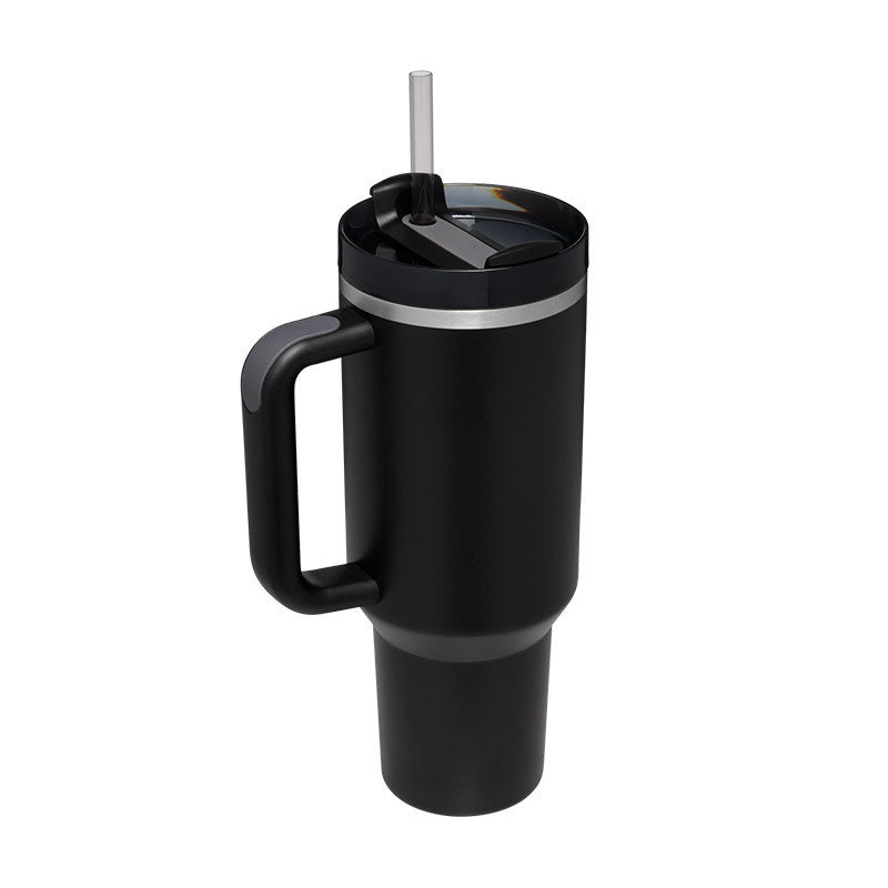 40 Oz Stainless Steel Spill Proof Tumbler With Handle Straw Insulated.