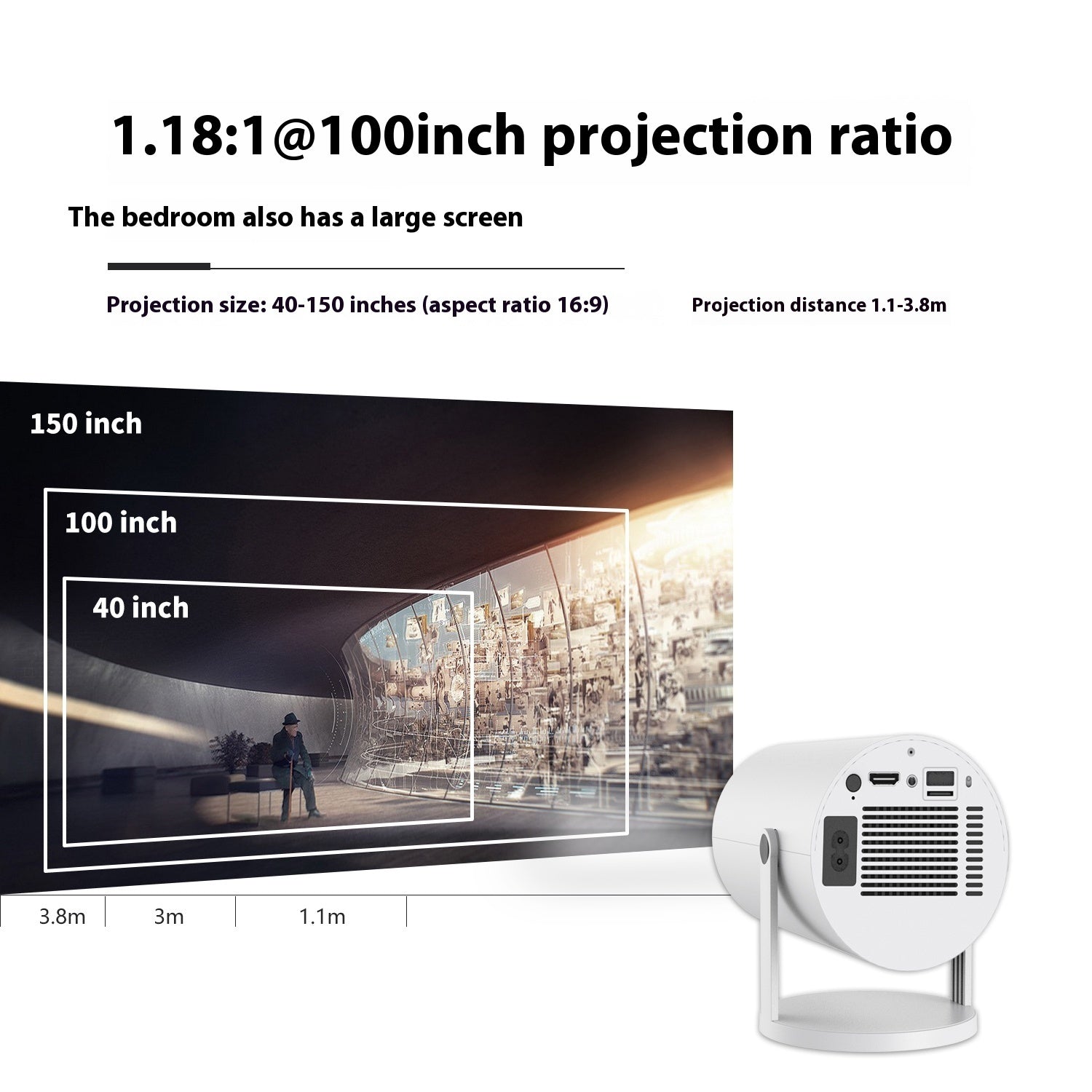 Portable Projector for Home Use 180 Degrees