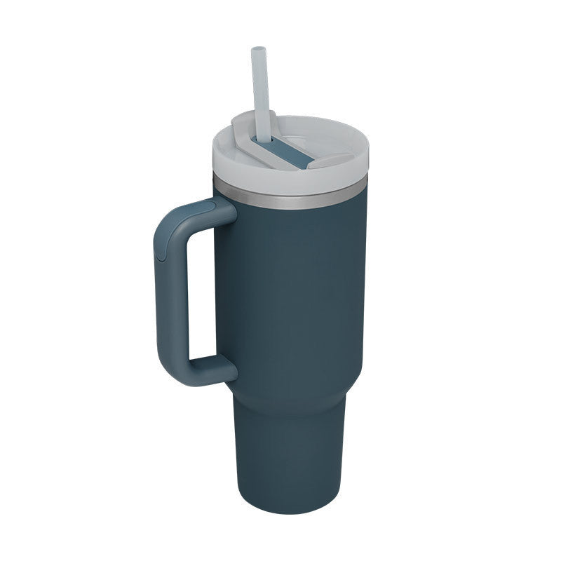40 Oz Stainless Steel Spill Proof Tumbler With Handle Straw Insulated.